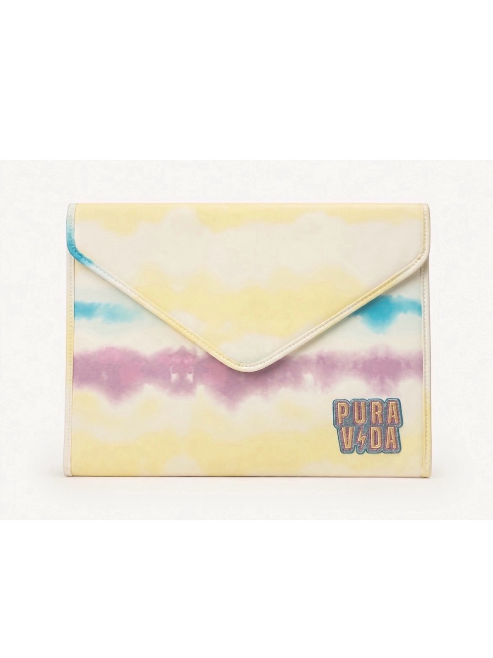 Pura Vida Pastel Tie-Dye Envelope Clutch in Yellow, Purple & Blue